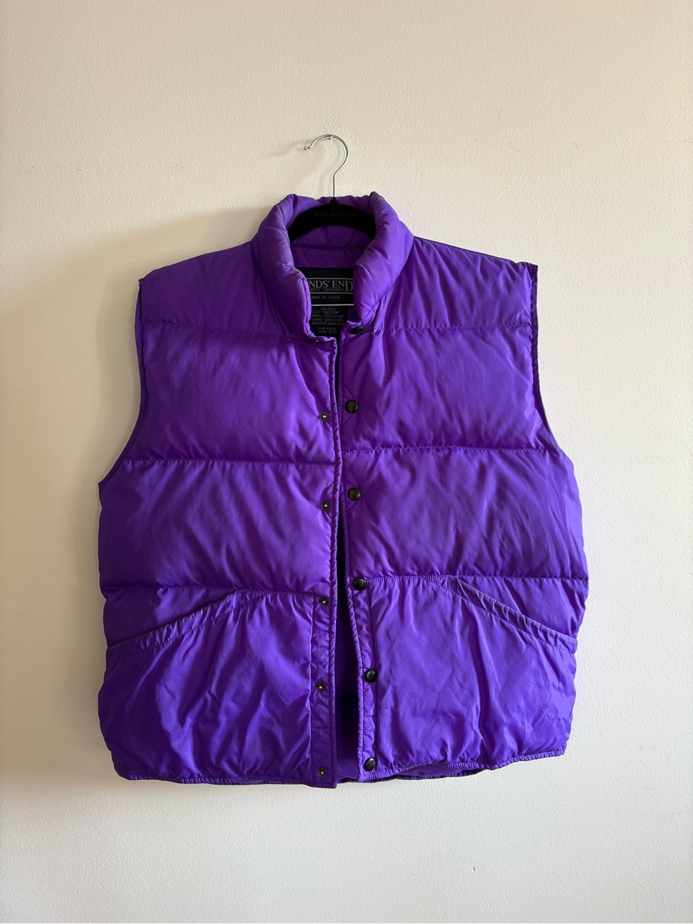 Vintage Lands' End Purple Quilted Puffer Vest